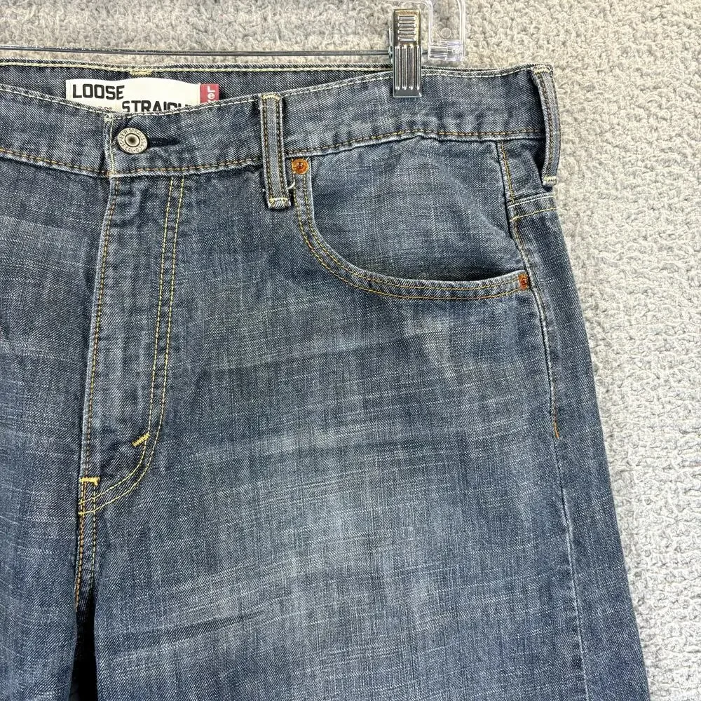 Levis 569 Mens Jeans 36x34 Loose Baggy Straight Blue Denim Cotton (meas 38x32)